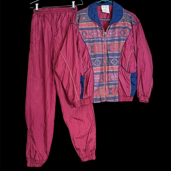 Vintage 90s Westside Connection 2pc Nylon Tracksuit Pants Zip Up Jacket Set SM - Picture 1 of 13